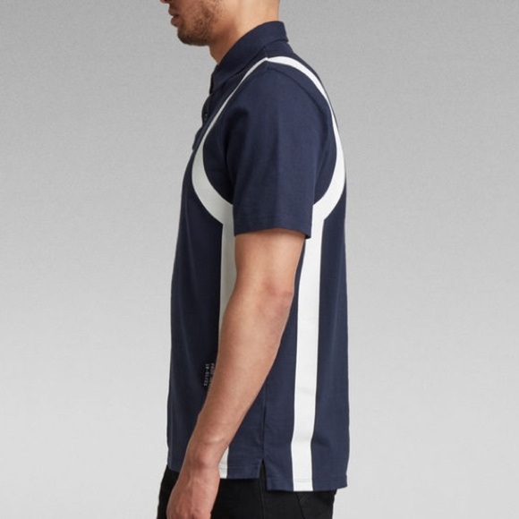 GStar Printed Stripe Polo Size Medium - Picture 2 of 8